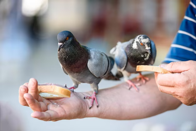 Pigeons Eat